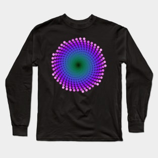 Whirlpool Spiral | Light Nebula Pink Blue Green Long Sleeve T-Shirt